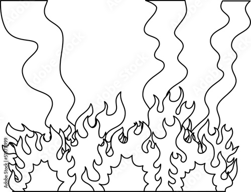 燃え盛る炎と煙 大火事のイラスト