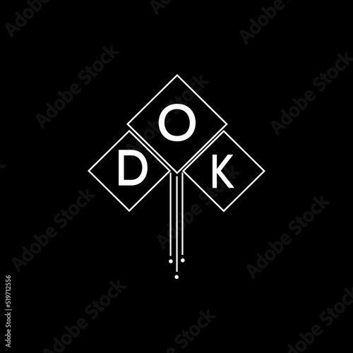 DOK letter logo design with white background in illustrator, DOK vector logo modern alphabet font overlap style.
