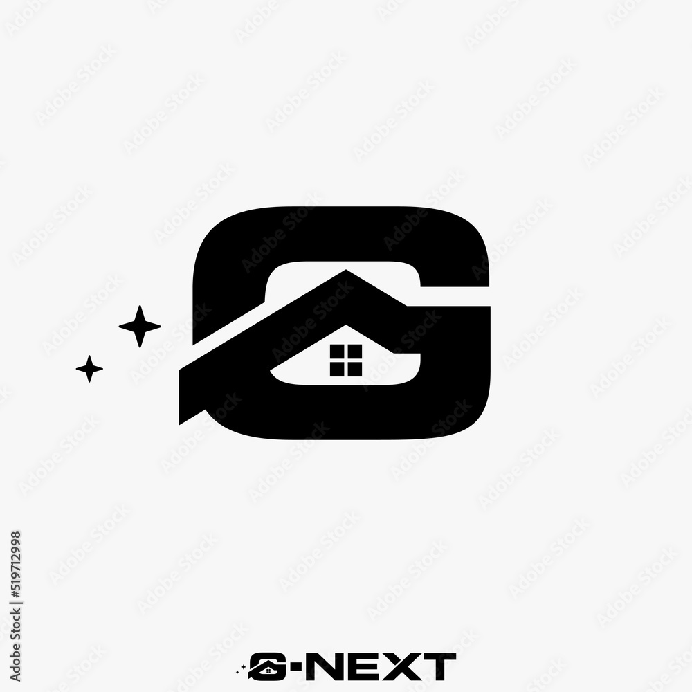 Simple and unique letter or word G sans serif font with roof house image graphic icon logo design abstract concept vector stock. Can be used as symbol related to initial or property Simple and unique letter or word G sans serif font with roof house image graphic icon logo design abstract concept vector stock. Can be used as symbol related to initial or property