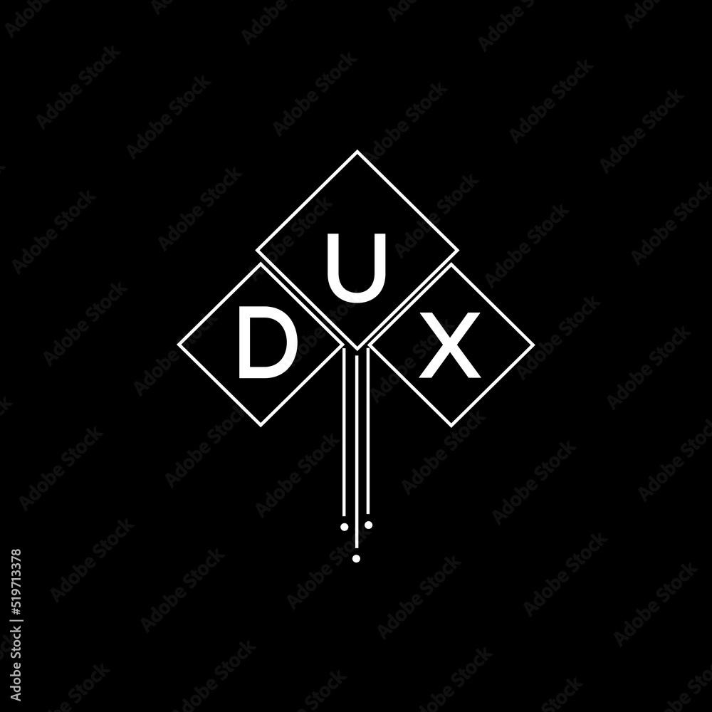 DUX letter logo design with white background in illustrator, DUX vector