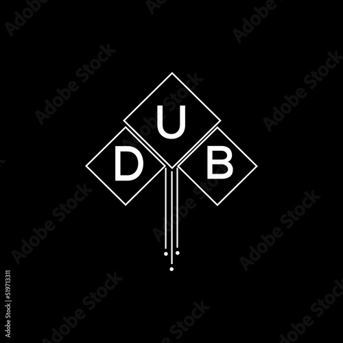 DUB letter logo design with white background in illustrator, DUB vector logo modern alphabet font overlap style.

