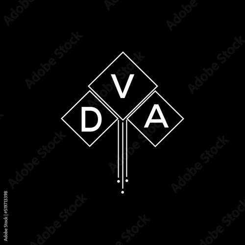 DVA letter logo design with white background in illustrator, DVA vector logo modern alphabet font overlap style.
