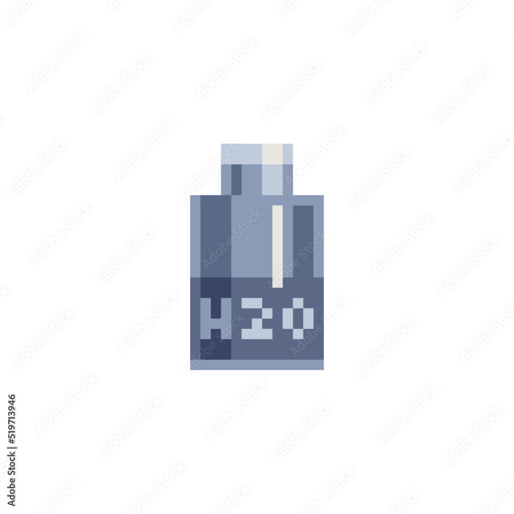 Pixel art bottle of water and glass jar icon beverage isolated vector illustration. 8-bit sprite. Design for stickers, logo shop, mobile app. Pixel art bottle of water and glass jar icon beverage isolated vector illustration. 8-bit sprite. Design for stickers, logo shop, mobile app.