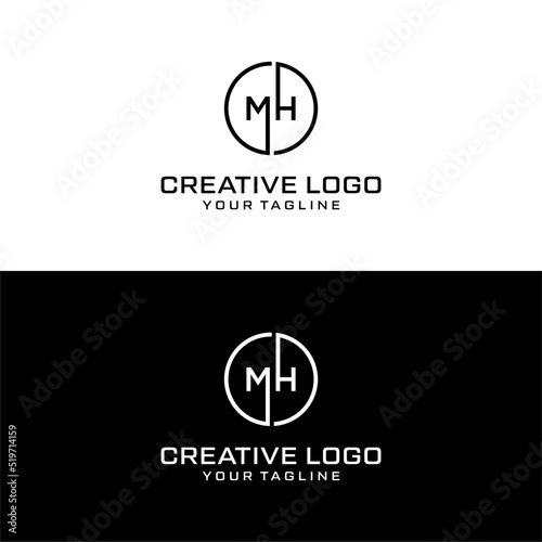 : Creative letter mh logo design vektor