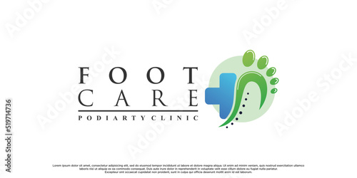 Foot care logo design with creative concept Premium Vector