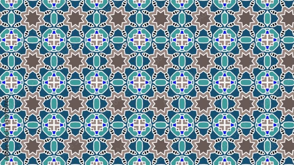 An illustration of a seamless tile pattern isolated on a dark blue background animation scrolling right blue white and grey