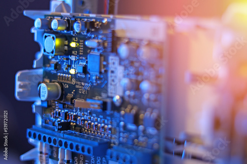 Switching on the fire alarm on the processor module. Turning on the LED indicators on the printed circuit board.