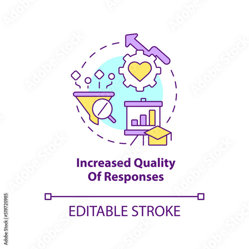 Increased quality of responses concept icon. Advantage of digital engagement abstract idea thin line illustration. Isolated outline drawing. Editable stroke. Arial, Myriad Pro-Bold fonts used