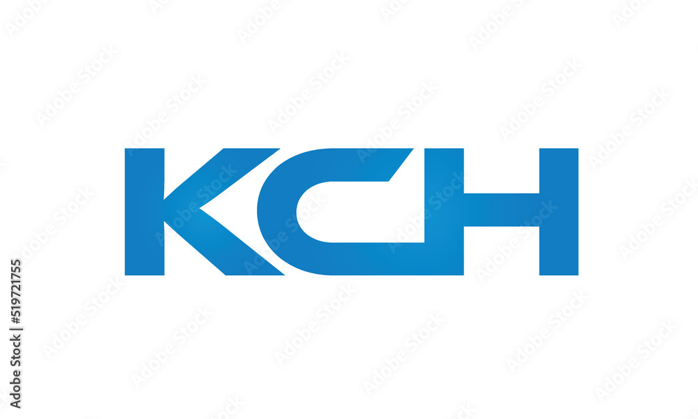 Connected KCH Letters logo Design Linked Chain logo Concept Connected KCH Letters logo Design Linked Chain logo Concept
