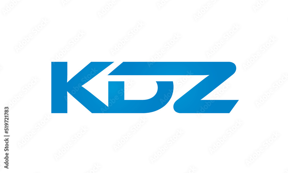 Connected KDZ Letters logo Design Linked Chain logo Concept Connected KDZ Letters logo Design Linked Chain logo Concept