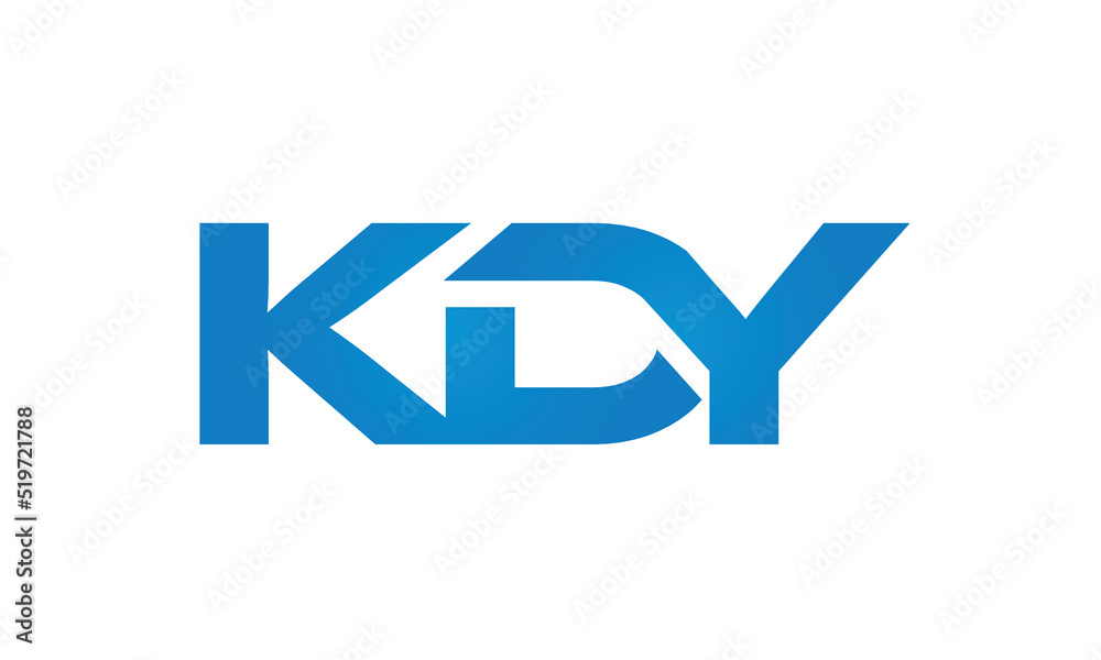 Connected KDY Letters logo Design Linked Chain logo Concept Connected KDY Letters logo Design Linked Chain logo Concept