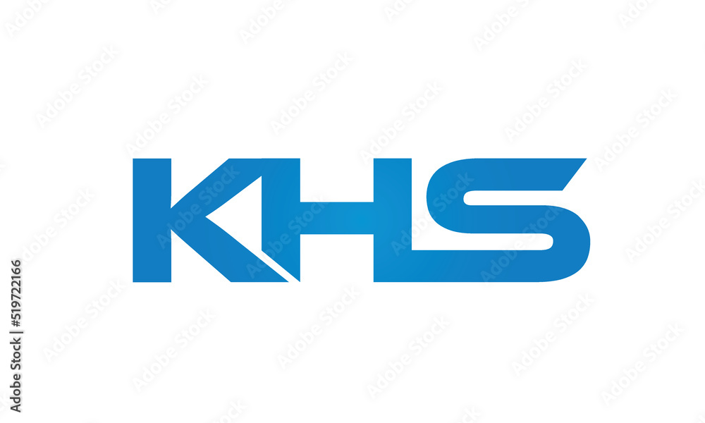 Connected KHS Letters logo Design Linked Chain logo Concept