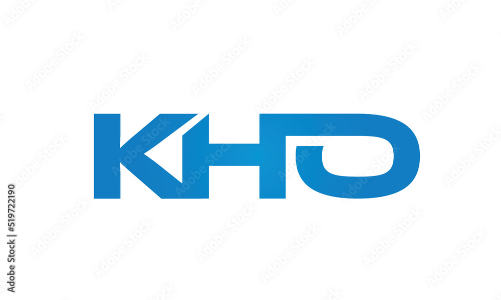 Connected KHO Letters logo Design Linked Chain logo Concept Connected KHO Letters logo Design Linked Chain logo Concept