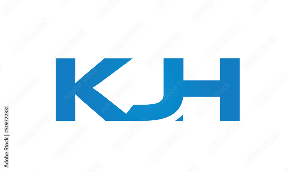 Connected KJH Letters logo Design Linked Chain logo Concept Connected KJH Letters logo Design Linked Chain logo Concept