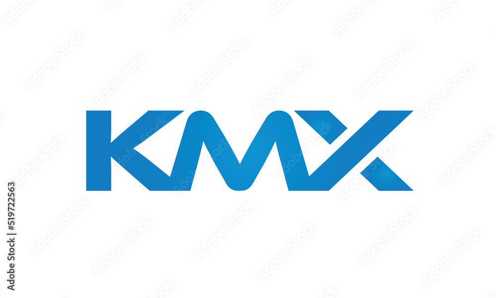 Connected KMX Letters logo Design Linked Chain logo Concept Connected KMX Letters logo Design Linked Chain logo Concept