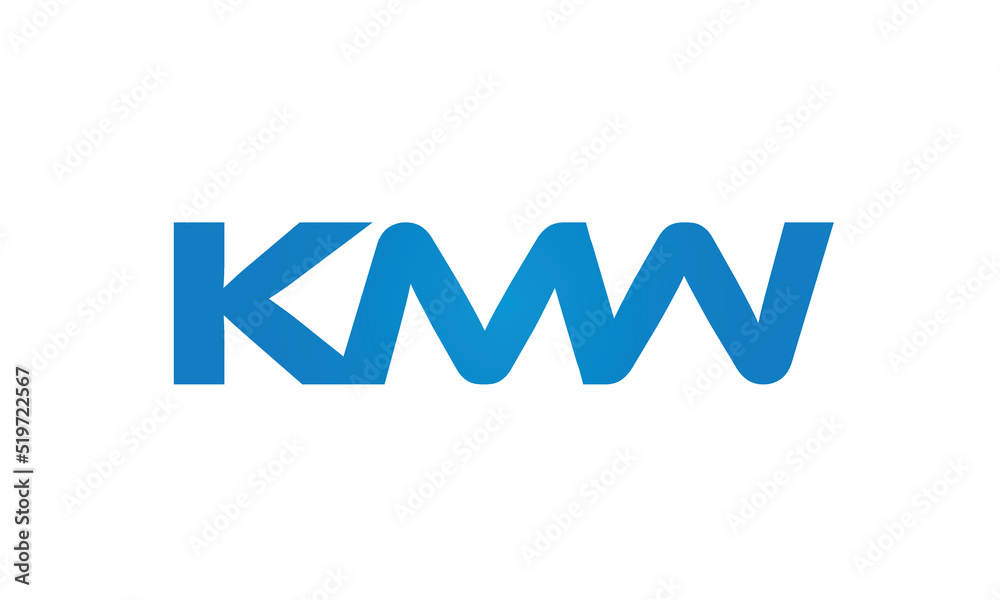 Connected KMW Letters logo Design Linked Chain logo Concept Connected KMW Letters logo Design Linked Chain logo Concept