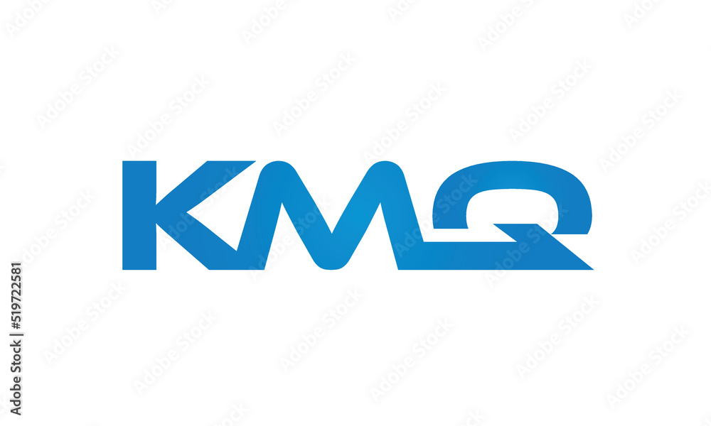 Connected KMQ Letters logo Design Linked Chain logo Concept Connected KMQ Letters logo Design Linked Chain logo Concept