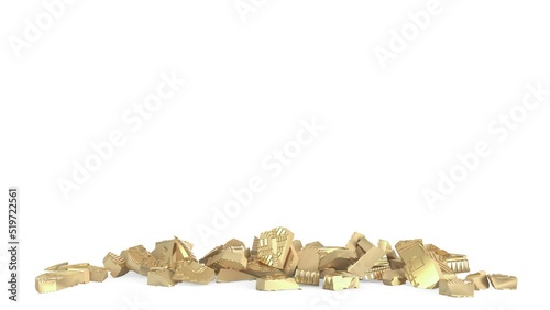 3D animation of a bitcoin breaking into pieces
