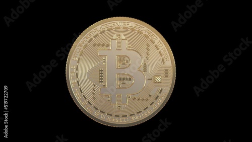 3D animation of a bitcoin turntable 360