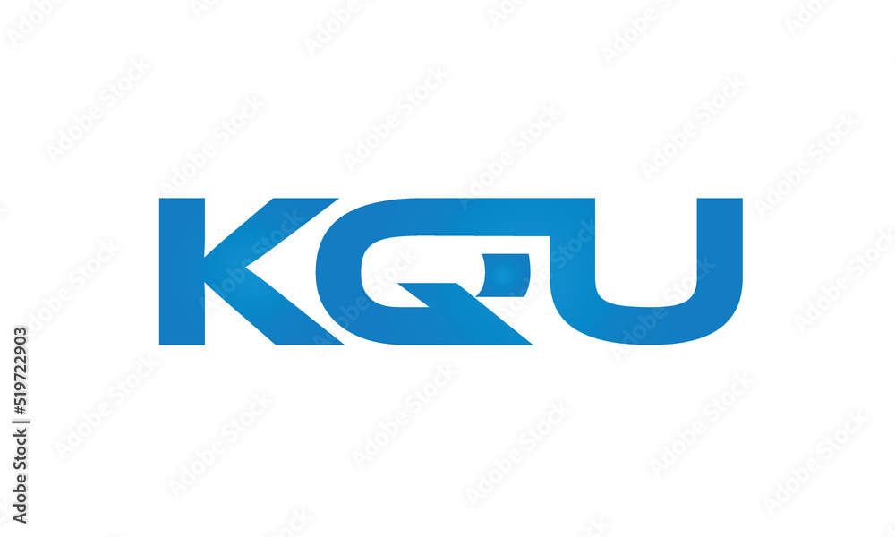 Connected KQU Letters logo Design Linked Chain logo Concept Connected KQU Letters logo Design Linked Chain logo Concept