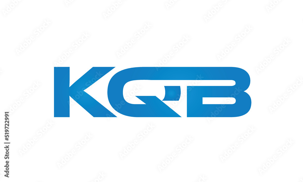Connected KQB Letters logo Design Linked Chain logo Concept Connected KQB Letters logo Design Linked Chain logo Concept