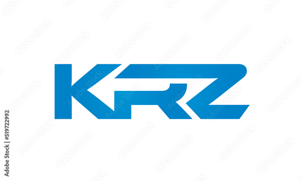 Connected KRZ Letters logo Design Linked Chain logo Concept