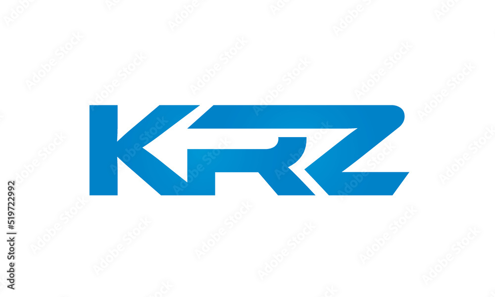 Connected KRZ Letters logo Design Linked Chain logo Concept Connected KRZ Letters logo Design Linked Chain logo Concept