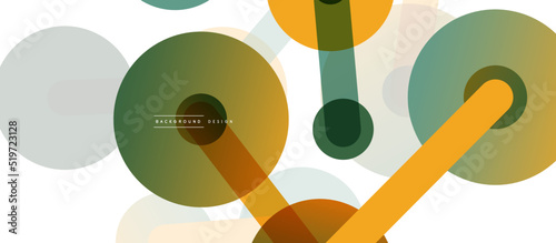 Abstract background. Round dots connected by lines. Trendy techno business template for wallpaper, banner, background or landing