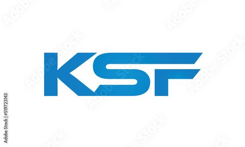 Connected KSF Letters logo Design Linked Chain logo Concept