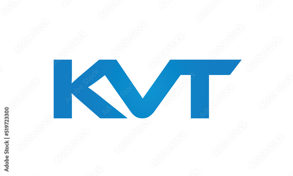 Connected KVT Letters logo Design Linked Chain logo Concept Connected KVT Letters logo Design Linked Chain logo Concept