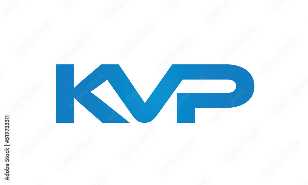 Connected KVP Letters logo Design Linked Chain logo Concept Connected KVP Letters logo Design Linked Chain logo Concept