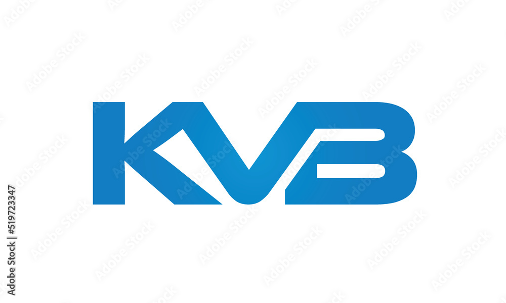 Connected KVB Letters logo Design Linked Chain logo Concept Connected KVB Letters logo Design Linked Chain logo Concept