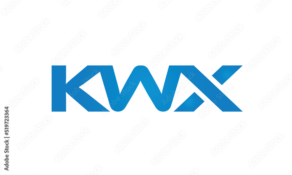 Connected KWX Letters logo Design Linked Chain logo Concept	