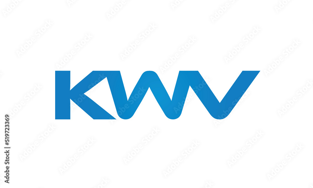 Connected KWV Letters logo Design Linked Chain logo Concept Connected KWV Letters logo Design Linked Chain logo Concept