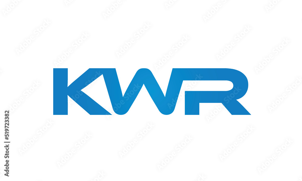 Connected KWR Letters logo Design Linked Chain logo Concept Connected KWR Letters logo Design Linked Chain logo Concept