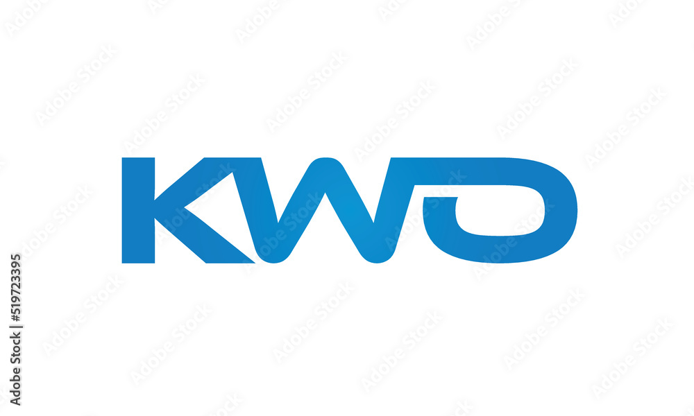 Connected KWO Letters logo Design Linked Chain logo Concept Connected KWO Letters logo Design Linked Chain logo Concept