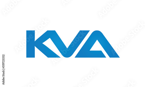 Connected KVA Letters logo Design Linked Chain logo Concept	