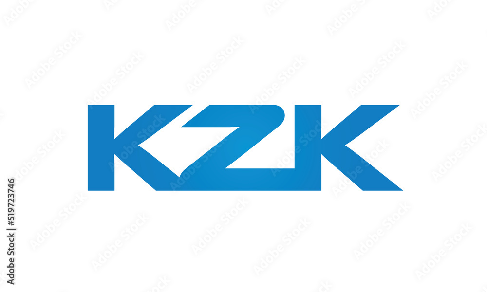 Connected KZK Letters logo Design Linked Chain logo Concept Connected KZK Letters logo Design Linked Chain logo Concept