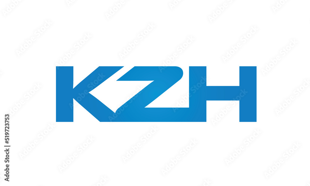 Connected KZH Letters logo Design Linked Chain logo Concept Connected KZH Letters logo Design Linked Chain logo Concept
