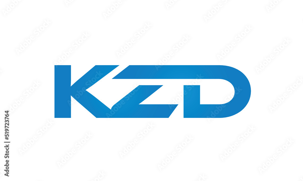 Connected KZD Letters logo Design Linked Chain logo Concept Connected KZD Letters logo Design Linked Chain logo Concept