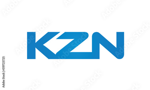 Connected KZN Letters logo Design Linked Chain logo Concept 