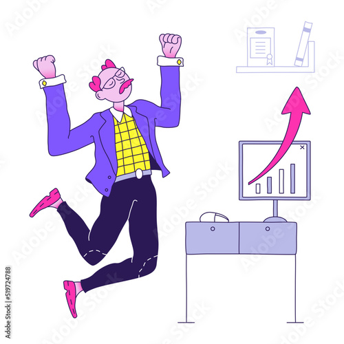 Businessman rejoices over growing profits