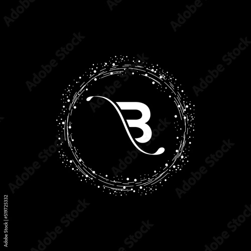 Initial Letter B logo template. Monnogram, delicate floral design ,Vector design.