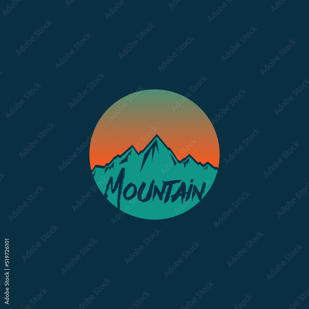 Simple mountain outdoor logo design vector