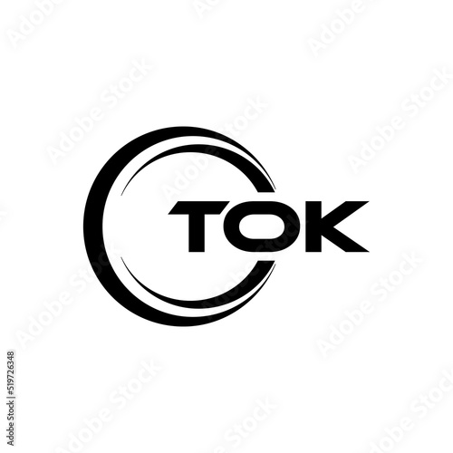 TOK letter logo design with white background in illustrator, cube logo, vector logo, modern alphabet font overlap style. calligraphy designs for logo, Poster, Invitation, etc.