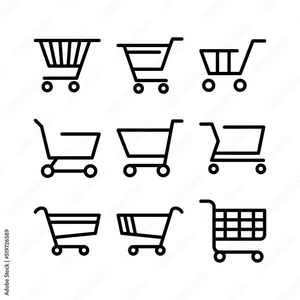 shopping cart icon or logo isolated sign symbol vector illustration - high quality black style vector icons

