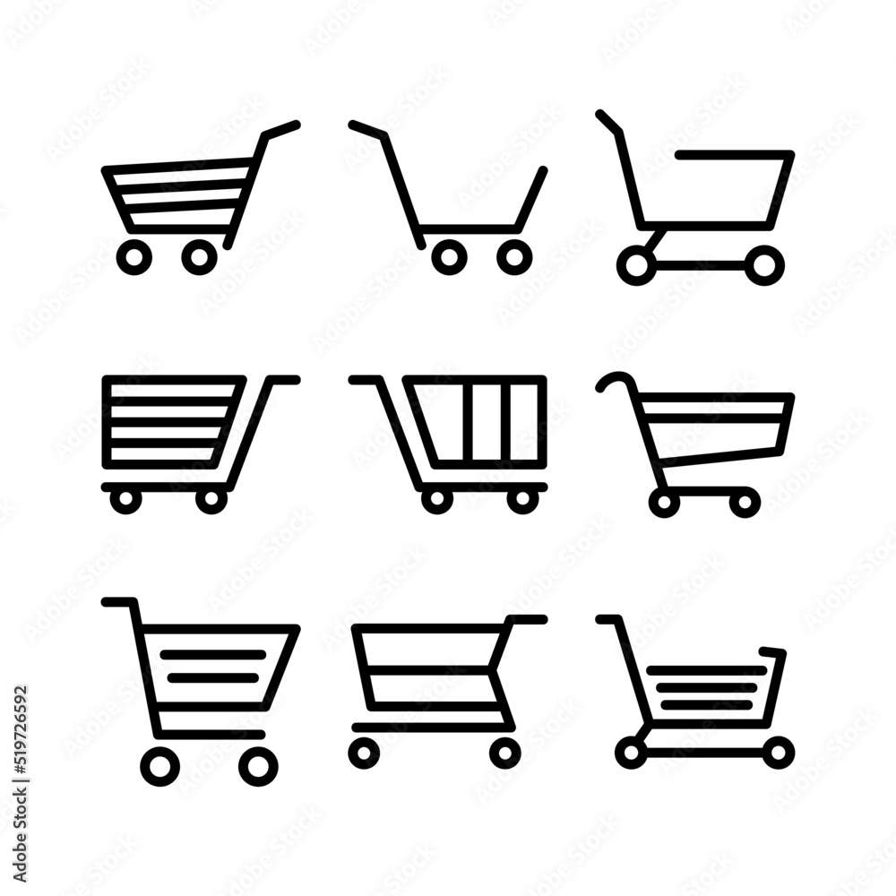 shopping cart icon or logo isolated sign symbol vector illustration - high quality black style vector icons
