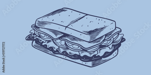 Hand drawing fast food set ...