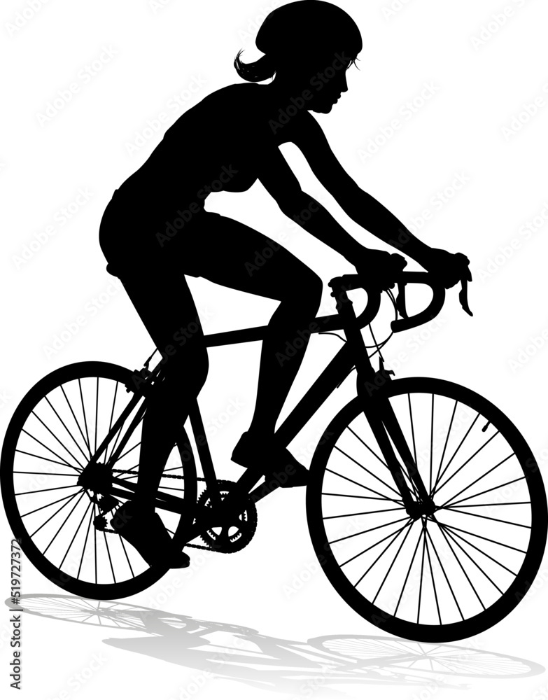 Fototapeta premium Bike and Bicyclist Silhouette