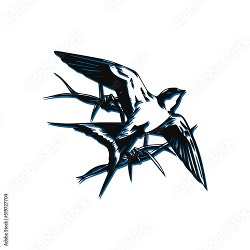 Swallow concept silhouette illustration vector